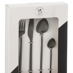 Box Couverts C 24 Pieces Acier Inoxydable Mat Noir