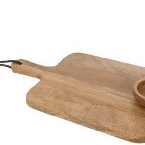 Planche A Decouper + Bol Bois De Manguier Naturel