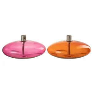 Lampe à huile ovale en verre multicolore par Esprit Déco - Magasin décoration à Estaires - 1