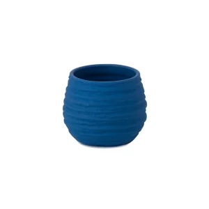Cache pot fiesta small céramique bleu par Esprit Déco - Magasin décoration à Estaires - 1