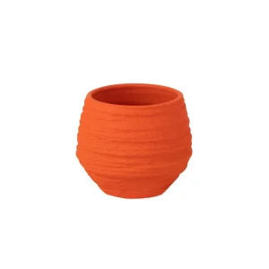Cache pot fiesta small céramique orange par Esprit Déco - Magasin décoration à Estaires - 1
