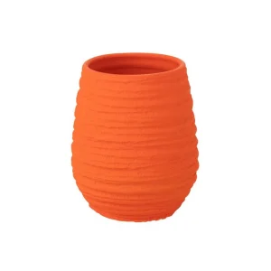 Cache pot fiesta large céramique orange par Esprit Déco - Magasin décoration à Estaires - 1