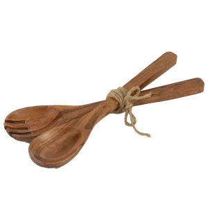 Set 2 couverts bois acacia couleur naturelle par Esprit Déco - Magasin décoration à Estaires - 3