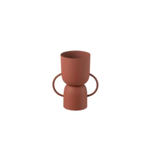 Vase coupe en fer couleur terracotta par Esprit Déco - Magasin décoration à Estaires - 1