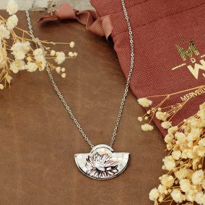 Collier acier et nacre