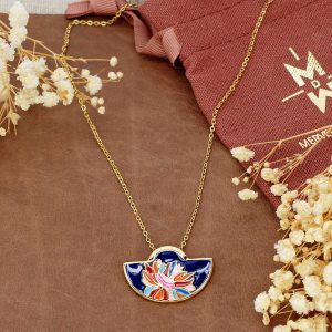 Collier acier et émail