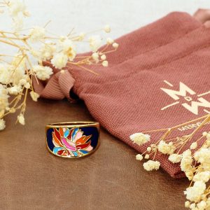 Bague acier et émail