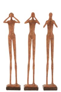 Personnage Entendre/Voir/Se Taire Resine Terracotta