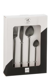 Box Couverts C 24 Pieces Acier Inoxydable Mat Noir