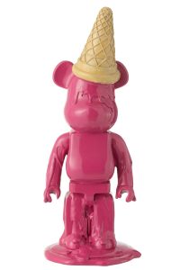 Ours Cornet Glace Resine fuchsia