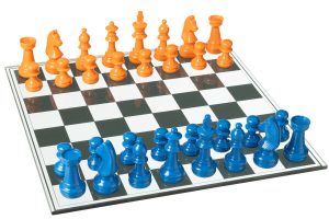 Jeu D'echecs Resine Bleu/Orange