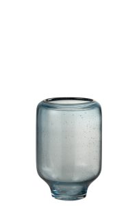 Vase Nora Sur Pied Rond Verre Bleu Clair Small