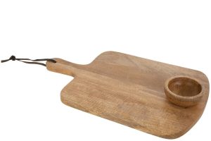 Planche A Decouper + Bol Bois De Manguier Naturel