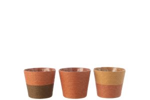 Cache-Pot Cordes Papier/Pet Terracotta/Ocre/Brun Medium