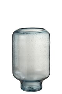 Vase Nora Sur Pied Rond Verre Bleu Clair Large