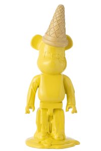 Ours Cornet Glace Resine Jaune